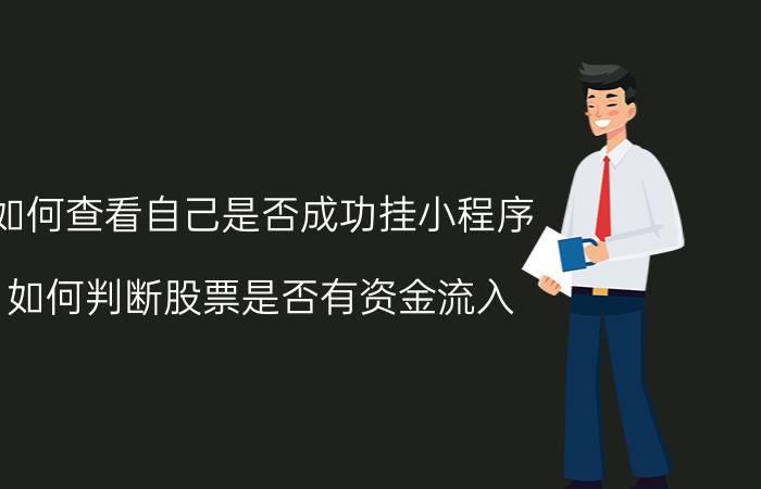 如何查看自己是否成功挂小程序 如何判断股票是否有资金流入？